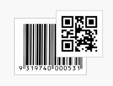 Barcode und QR-Code-Aufkleber