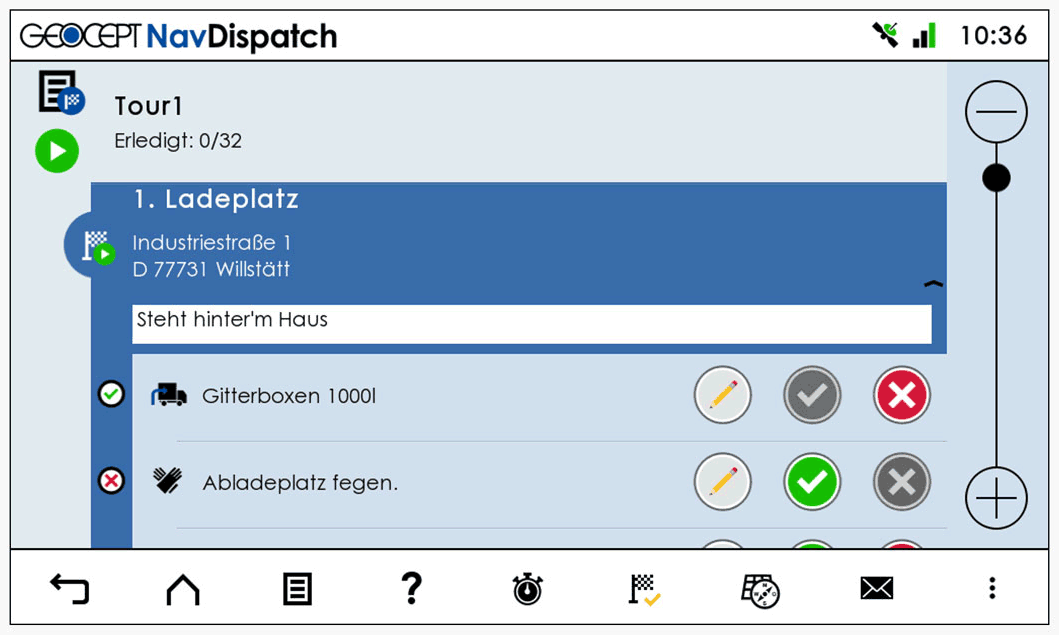 Lieferschein-Positionen in der App abhaken