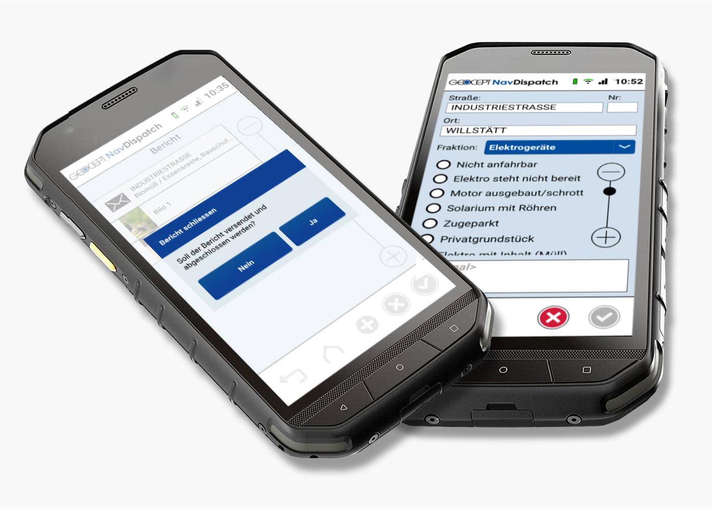 Gründe für eine Fehlbefüllung in der App auswählen