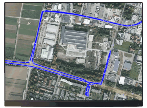 Fahrspur auf der Satellitenkarte im GEOCEPT Webportal
